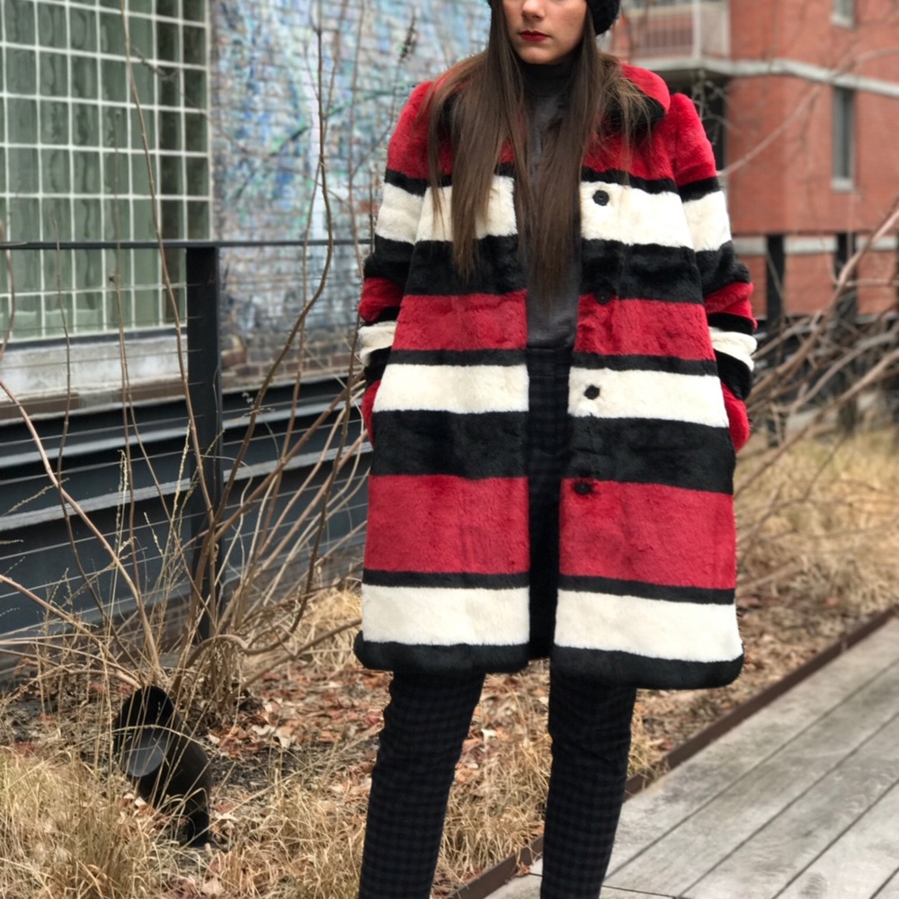 Alice and Olivia faux fur coat